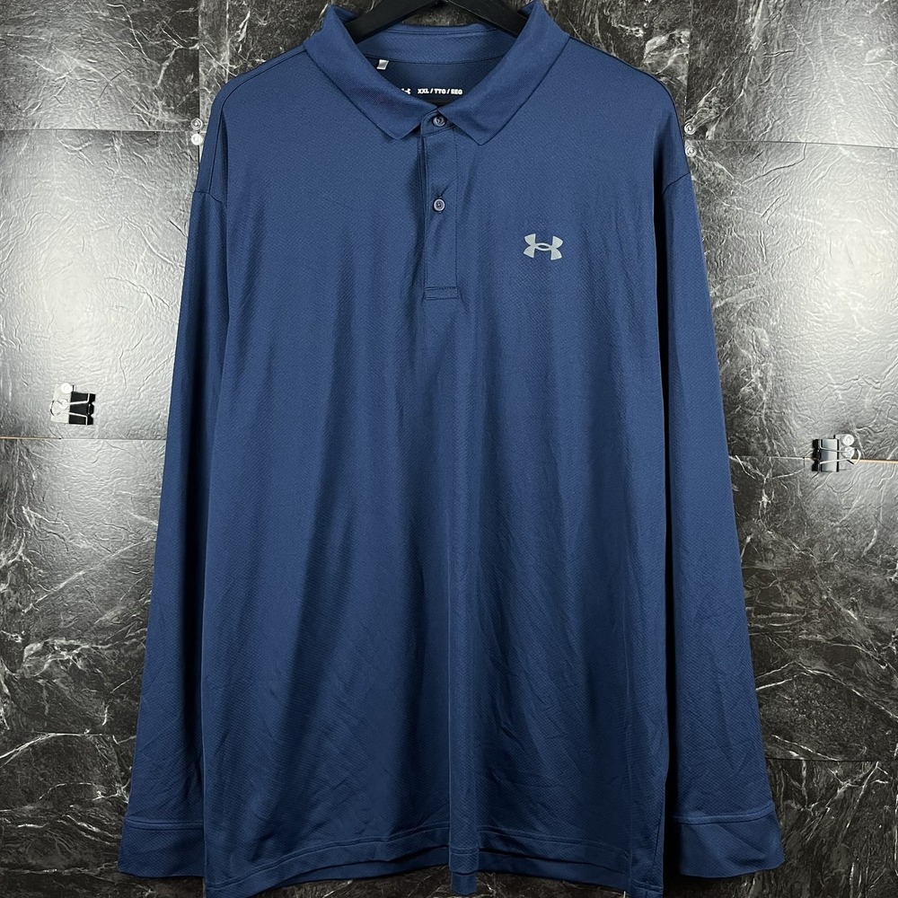 Under Armour Men's Navy Sleeve Polo Shirt 2XL